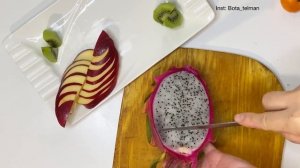 «Дракон фрукт» изюминка новогоднего стола.Фруктовая нарезка.Питахайя нарезка.Мандарины.