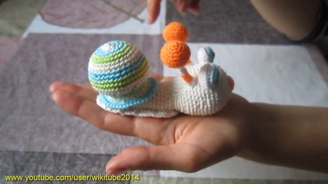 Вязаная Амигуруми Улитка. Вязание игрушек для детей смотреть онлайн