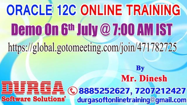 ORACLE 12C Online Training in DURGASOFT смотреть онлайн