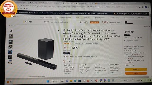 Big Discount on JBL BAR 2.1 Dolby Digital Soundbar | Amazon Great Republic Day Sale 2023 | BuyOrNot смотреть онлайн