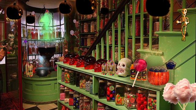 HALLOWEEN AT HONEYDUKES 🎃🍂🍭🍬 Honeydukes Ambience and ASMR Harry Potter inspired ambience ⚡️ смотреть онлайн