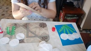 Мастер-класс аппликация из ватных  дисков "Одуванчики"