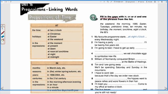 PREPOSITIONS OF TIME смотреть онлайн