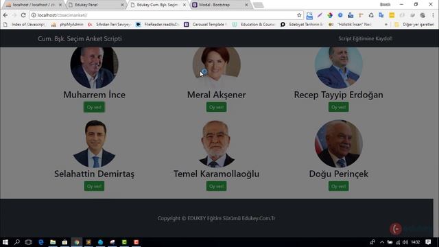 25 - Aday Oy Verme Penceresi Modal İşlemleri - Seçim Anket Scripti PHP PDO JQuery AJAX смотреть онлайн