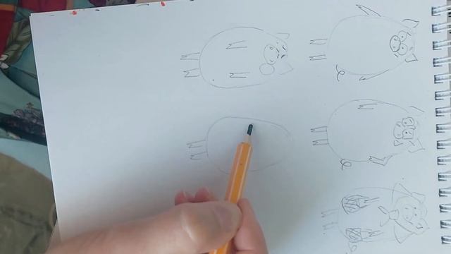Как я рисую свинок карандашами? смотреть онлайн