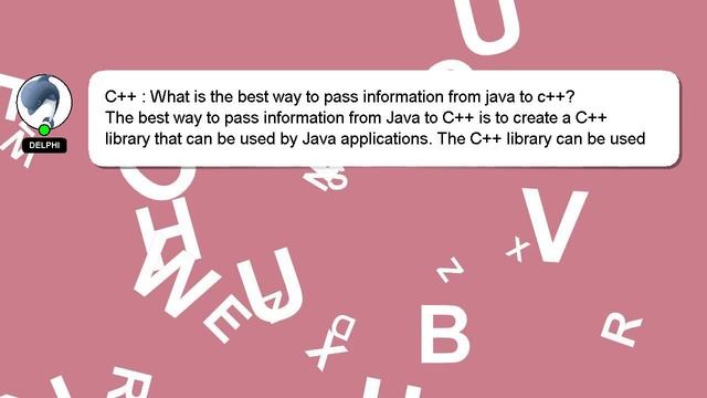 C++ : What is the best way to pass information from java to c++? смотреть онлайн