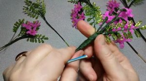 Бисероплетение.  Дерево из бисера 1_2 часть. Жакаранда Дельта комнатная. Мастер класс. Пошаговый МК.