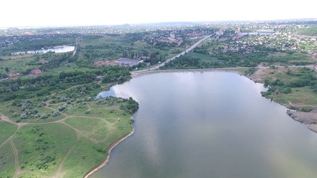 Став ХБК города Шахты с высоты птичьего полета квадрокоптера 19 июня 2017 года Ростовская область