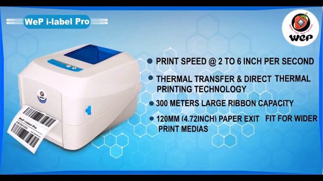 WeP i-label Pro Direct Thermal & Thermal Transfer Bar code Label Printer смотреть онлайн