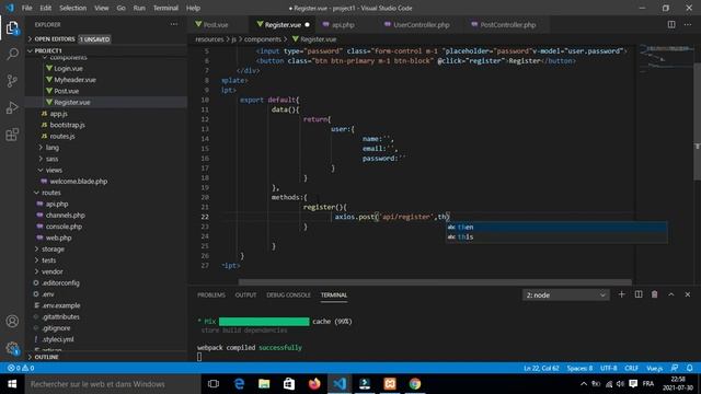 12-Register User(SPA Project With Laravel Vuejs in Arabic) смотреть онлайн