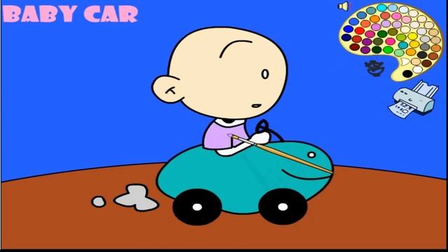 coloring for kids cars, crazy car, baby car and mini cportcar раскраска для детей машинки 染色 汽车 смотреть онлайн