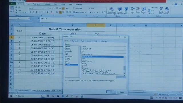 DateTime | Separation | Age Calculation | Excel | @ 1min | смотреть онлайн