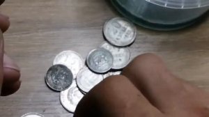 Чистка монет СССР из серебра 500-й пробы. Билонное серебро.