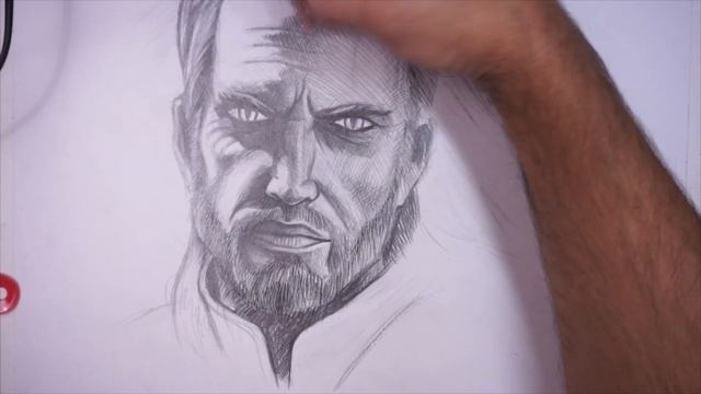 Ведьмак, The Witcher, Геральт из Ривии рисунок карандашом смотреть онлайн