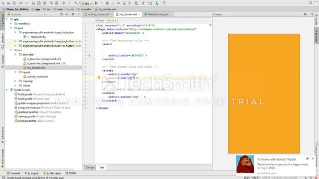 Android:add a border to a button смотреть онлайн