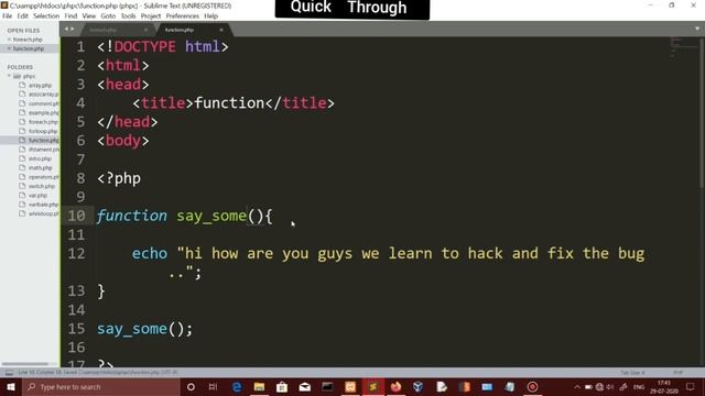 17 Functions in php tamil | session 17 | Quick Through смотреть онлайн