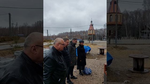 У строящегося храма прп. Гавриила Ургебадзе в деревне Федора Конюхова смотреть онлайн
