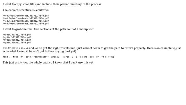 Unix & Linux: Copy files with parent folder to a new directory (2 Solutions!!) смотреть онлайн