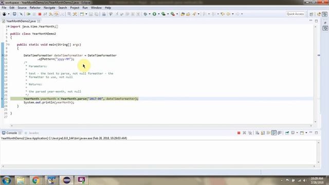 How to create a YearMonth object using parse methods of YearMonth Class? смотреть онлайн