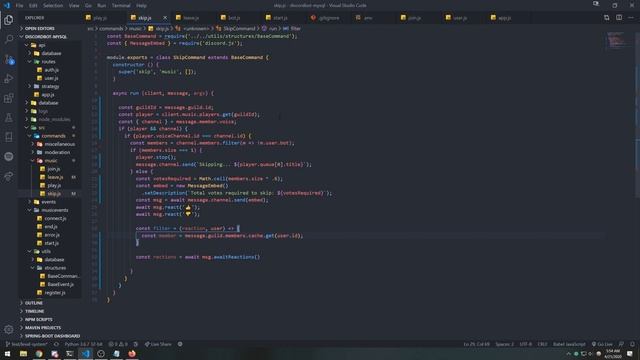 Discord Music Bot Tutorial Mini Series #6 - Skip Command with Reaction Voting смотреть онлайн