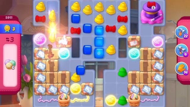 HomeScapes Level 5911 no boosters (10 moves) смотреть онлайн