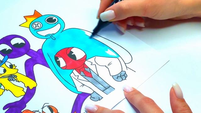 Roblox Rainbow Friends Coloring pages / Coloring book by Rainbow Friends. смотреть онлайн