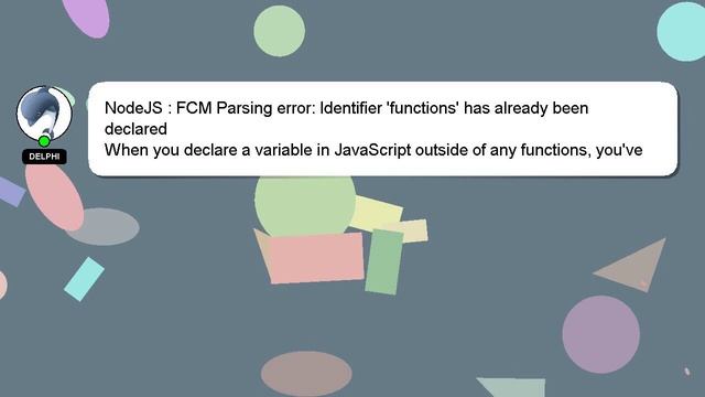 NodeJS : FCM Parsing error: Identifier 'functions' has already been declared смотреть онлайн