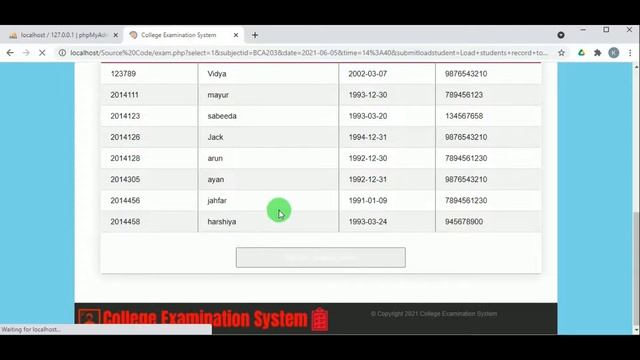 College Examination System project developed using PHP & MySQL смотреть онлайн