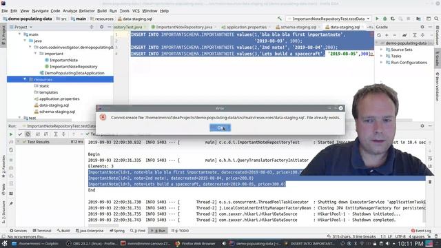 Spring Boot Populating Database with test data at startup смотреть онлайн