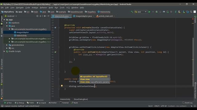 Simple Gallery App using GridView & Custom Dialog Box - Android Studio 2019 смотреть онлайн
