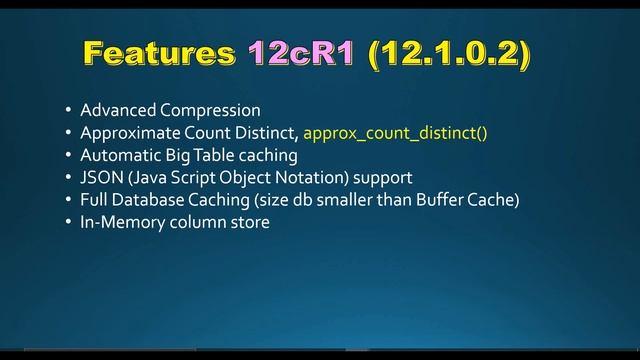 Release and Features Oracle Database 12c, 18c, 19c смотреть онлайн