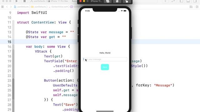 Основы SwiftUI / Урок 31 / Практика UserDefaults смотреть онлайн