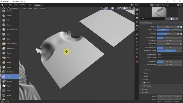Cloth Sculpting Brush in Blender смотреть онлайн