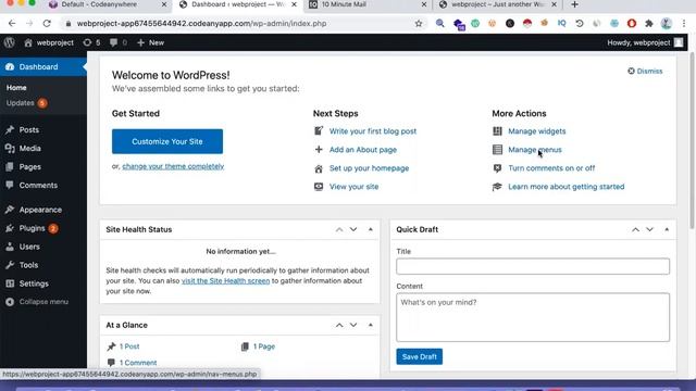 wordpress dashboard overview смотреть онлайн