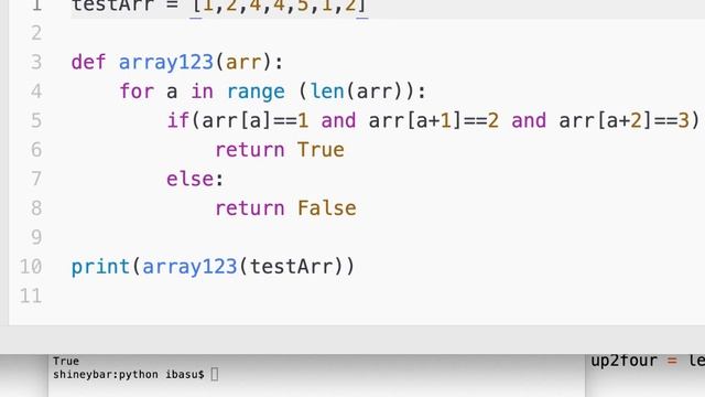 coding bat Array123 problem in python смотреть онлайн