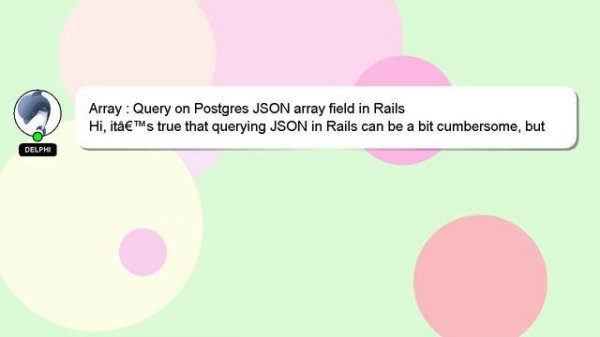 Array : Query on Postgres JSON array field in Rails