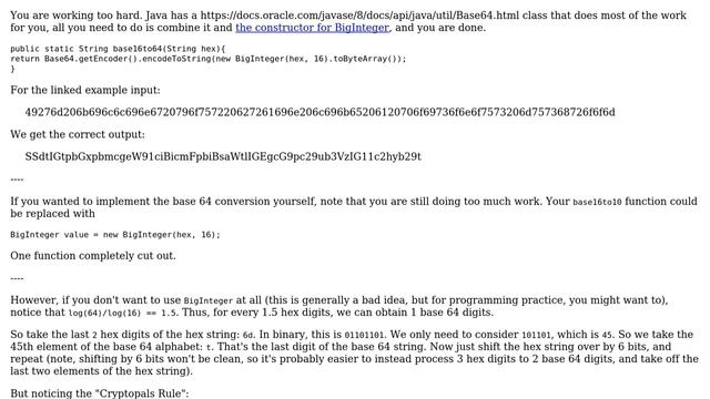Code Review: Java conversion of base 16 to base 64 (2 Solutions!!) смотреть онлайн