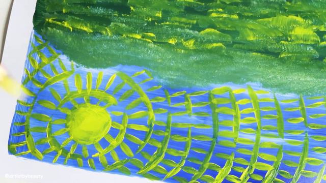 Sunny Red Tree Art - Pastel Fauvism Painting - Acrylic 🌸 artistbybeauty смотреть онлайн