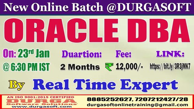 ORACLE DBA Online Training @ DURGASOFT смотреть онлайн