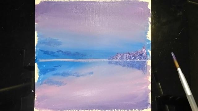 【Acrylic Sky】Purple Sunset💜 | Step by Step Acrylic Painting смотреть онлайн