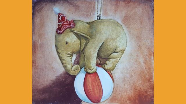 Слонёнок. Картина маслом.