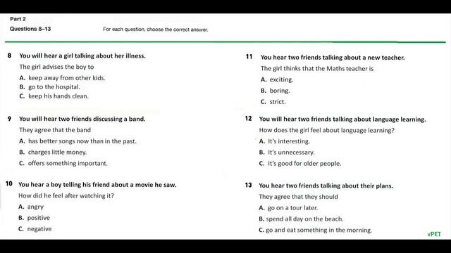 B1 Preliminary (PET) Listening Test 20 with answers (new format) смотреть онлайн