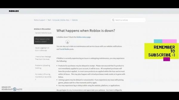 "We're making things more awesome. Be back soon" roblox