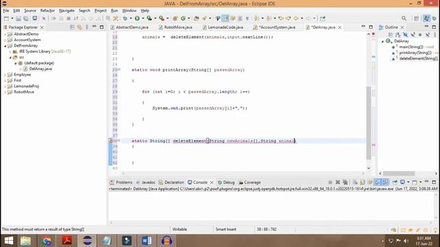 JAVA - Remove an Element from an Array | Beginner level | Logic and code explained смотреть онлайн