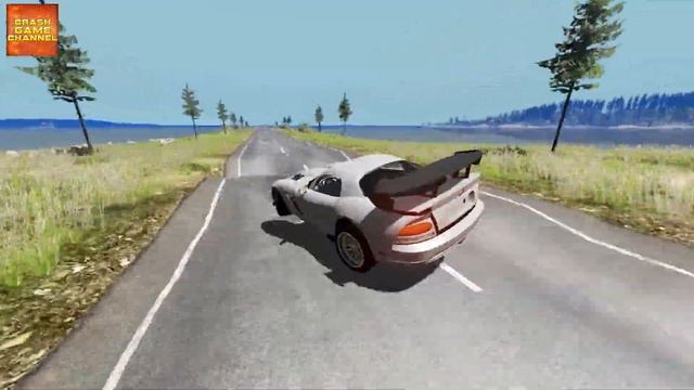 High Speed Cars on Bad bumpy road crashes BeamNG Drive смотреть онлайн