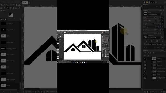Gimp Photoshop Logo design tutorial : Real Estate logo design // Logo Design company смотреть онлайн