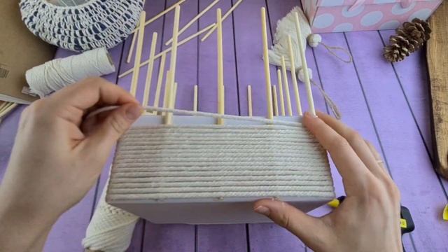 Корзина из палочек для суши! Быстрый способ?