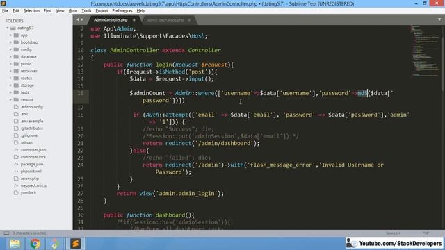 #34 Dating/Social Networking in Laravel 5.6 / 5.7 | Work on Admin | Separate table for Admin Logins смотреть онлайн