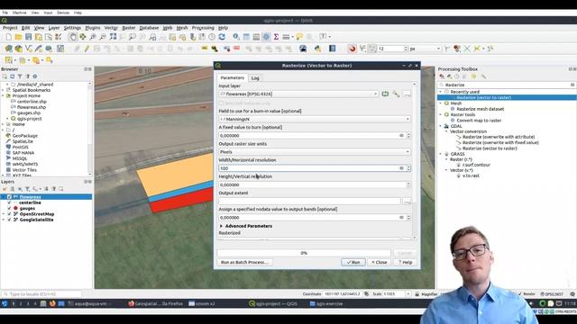 Polygon to Raster (Rasterize) with QGIS смотреть онлайн
