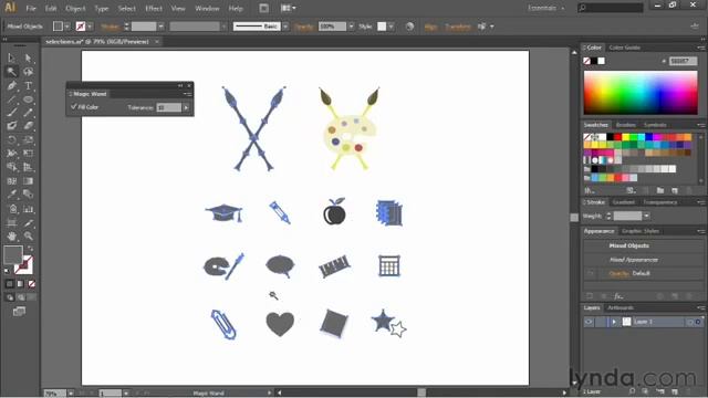 Урок 21. Инструмент Magic Wand в Adobe Illustrator. Полный курс обучение с нуля смотреть онлайн
